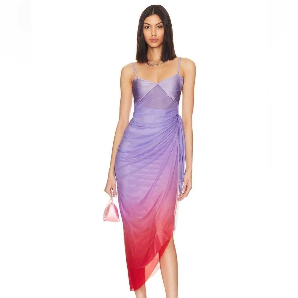 Baobab Ombre Mesh Sarong Selma Dress in Caipirinha Purple Red Asymmetrical S